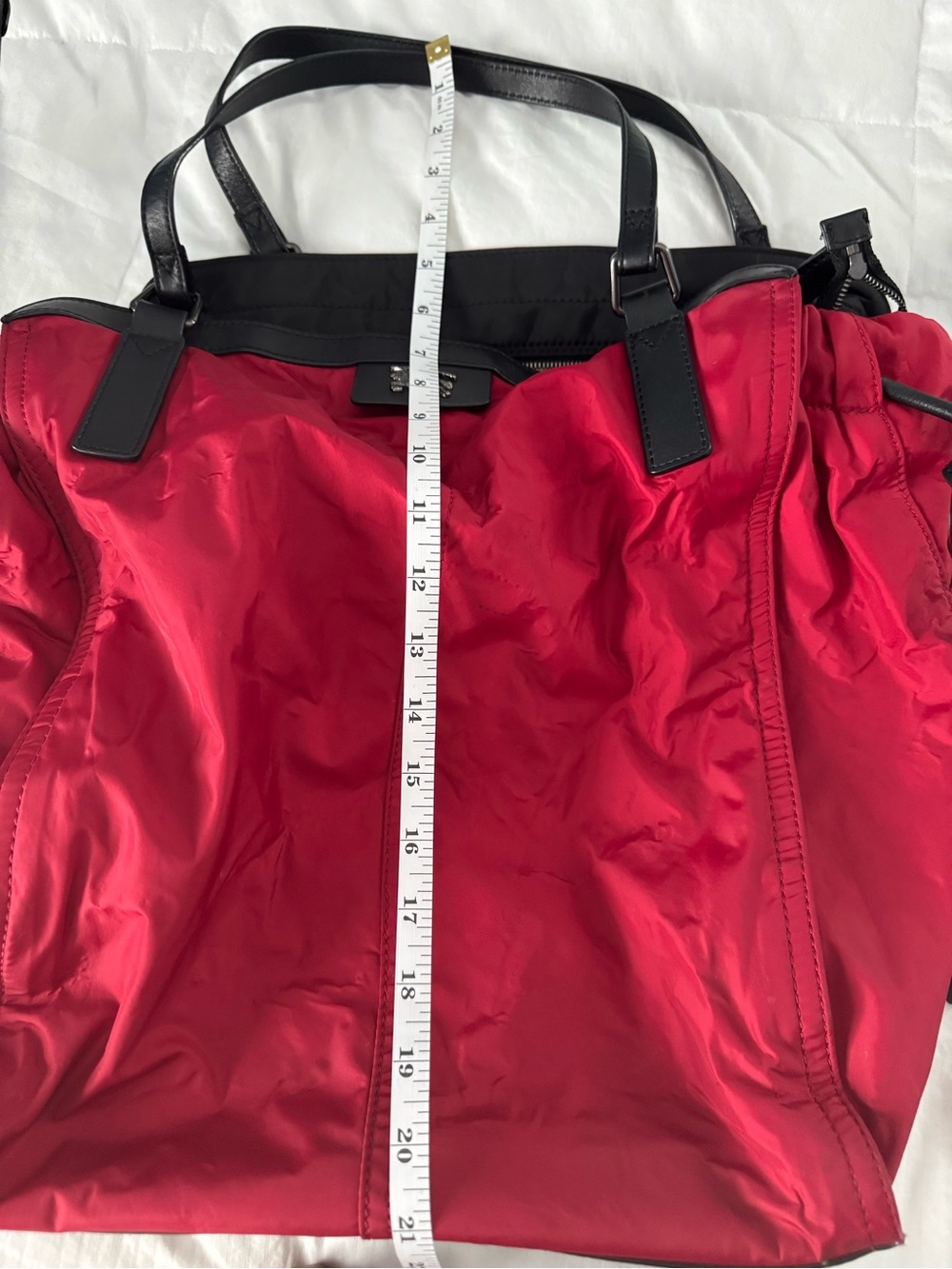 Burberry Red Tote with Black Trim